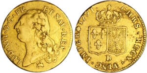 Louis XVI (1774-1792) - Double louis d’or au buste nu - 1791 B (Rouen) Louis XVI (1774-1792) - Double louis d’or au buste nu - 1791 B (Rouen)