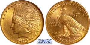 Etats-Unis - 10 dollar "tête d'indien" 1910 D Etats-Unis - 10 dollar "tête d'indien" 1910 D
