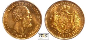 Suède - Oscar II (1872-1907) - 10 Kronor 1883 EB