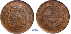 Bolivie - 2 centavos 1883 EG essai