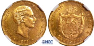 Espagne - Alfonso XIII (1886-1931) - 25 pesetas 1878 DE-M (78) (Madrid) Espagne - Alfonso XIII (1886-1931) - 25 pesetas 1878 DE-M (78) (Madrid)