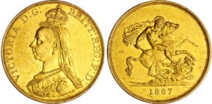 Grande Bretagne - Victoria (1837-1901) - 5 pounds 1887 Grande Bretagne - Victoria (1837-1901) - 5 pounds 1887