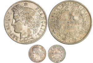 Deuxième république (1848-1852) - Lot de 2 monnaies Deuxième république (1848-1852) - Lot de 2 monnaies