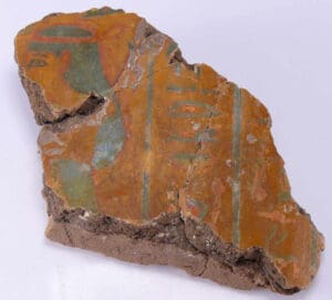Egypte - Basse époque - Fragment de peinture sur torchi - 633-332 av. J.-C. (26ème-30ème dynastie)