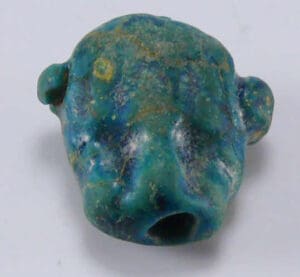Egypte - Basse époque - Amulette en fritte (tête de panthère) - 633-332 av. J.-C. (26ème-30ème dynastie)