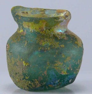Romain - Vase à onguents en verre irisé - 2ème-5ème siècle