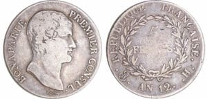 Bonaparte premier consul (1799-1804) - 5 francs An 12 H (La Rochelle)