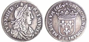 Louis XIV (1643-1715) - 1/12 d'écu au buste juvénile - 1664 B (Rouen)