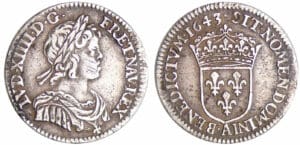 Louis XIV (1643-1715) - 1/12 d’écu à la mèche courte - 1643 A (Paris)
