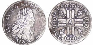 Louis XV (1715-1774) - Petit Louis d’argent - 1720 A (Paris) 2ème sem Louis XV (1715-1774) - Petit Louis d’argent - 1720 A (Paris) 2ème sem