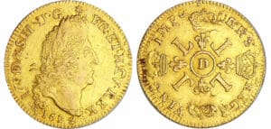 Louis XIV (1643-1715) - Louis d’or aux 4 L - 1694 D (Lyon)