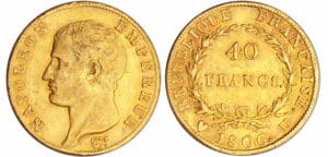 Napoléon 1er (1804-1814) - 40 francs calendrier grégorien 1806 U (Turin)