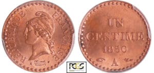 Deuxième république (1848-1852) - 1 centime Dupré 1850 A (Paris) Deuxième république (1848-1852) - 1 centime Dupré 1850 A (Paris)