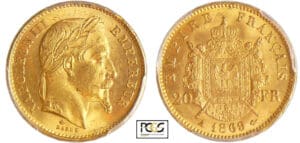 Napoléon III (1852-1870) - 20 francs tête laurée 1869 A (Paris) Napoléon III (1852-1870) - 20 francs tête laurée 1869 A (Paris)