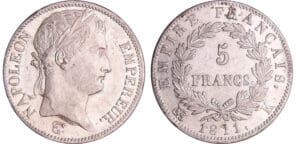 Napoléon 1er (1804-1814) - 5 francs revers empire 1811 K (Bordeaux)