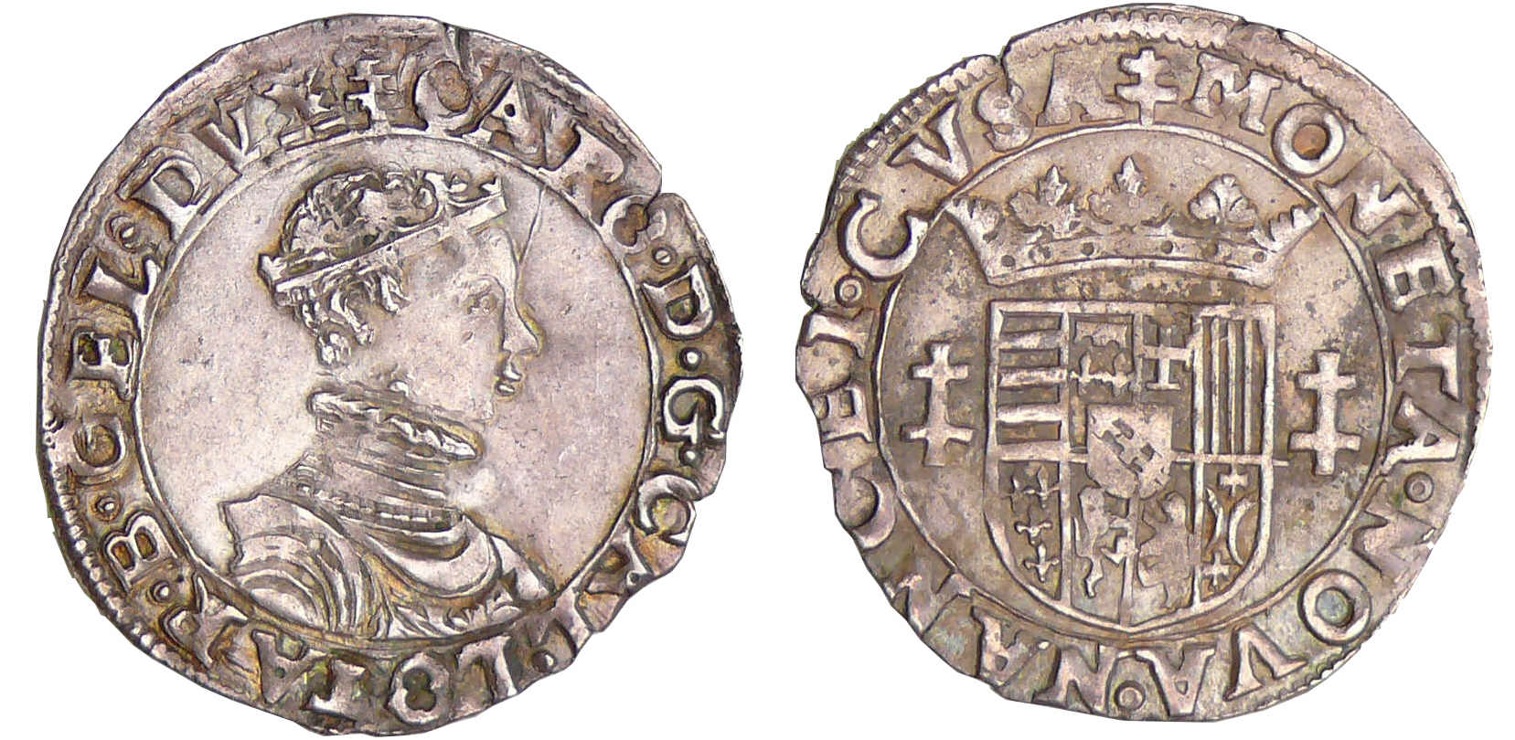 Lorraine - Duché de Lorraine - Charles III - Teston au buste juvénile (Nancy) Lorraine - Duché de Lorraine - Charles III - Teston au buste juvénile (Nancy)