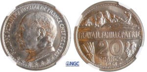 Etat Français (1940-1944) - 20 francs 1941 en bronze de nickel
