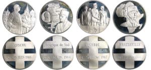 Lot de 4 médailles du Général De Gaulle