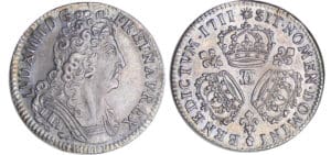 Louis XIV (1643-1715) - ¼ d'écu aux 3 couronnes - 1711 CC (Besançon)
