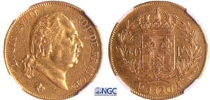 Louis XVIII (1815-1824) - 40 francs 1820 A (Paris) Louis XVIII (1815-1824) - 40 francs 1820 A (Paris)