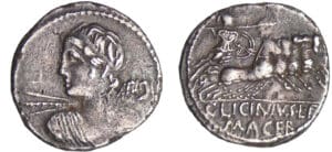 Licinia - Denier (84 av. J.-C.) Licinia - Denier (84 av. J.-C.)
