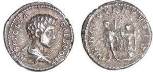 Géta - Denier (201, Rome) - Géta et Trophée