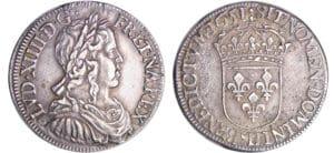 Louis XIV (1643-1715) - ½ écu à la mèche longue - 1651 H (la Rochelle)