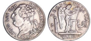 Constitution (1791-1792) - 1/2 écu de 3 livres type FRANCOIS 1792 A (Paris)