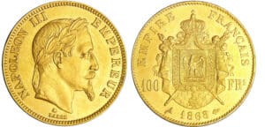 Napoléon III (1852-1870) - 100 francs tête laurée 1868 A (Paris) Napoléon III (1852-1870) - 100 francs tête laurée 1868 A (Paris)