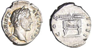 Antonin le Pieux - Denier (146, Rome) - Trône