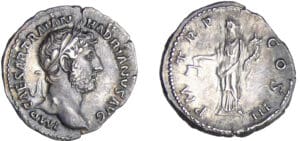 Hadrien - Denier (123, Rome) - L'Equité
