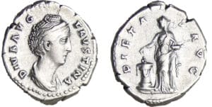 Faustine Mère - Denier (145, Rome) - La Piété