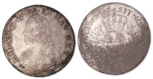 Louis XV - Ecu aux branches d'olivier 1726 9 (Rennes).