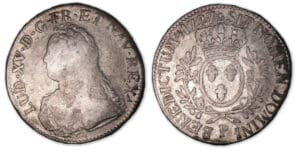Louis XV - Ecu aux branches d'olivier 1727 P (Dijon).