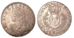 Louis XV - Ecu aux branches d'olivier 1727 R (Orléans).