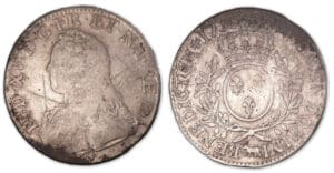 Louis XV - Ecu aux branches d'olivier 1733 vache (Pau).