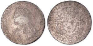 Louis XV - Ecu aux branches d'olivier 1733 & (Aix).