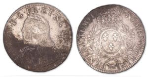Louis XV - Ecu aux branches d'olivier 1734 vache (Pau).