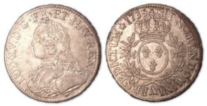 Louis XV - Ecu aux branches d'olivier 1735 A (Paris).