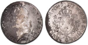 Louis XV - Ecu au bandeau 1748 G (Poitiers). Louis XV - Ecu au bandeau 1748 G (Poitiers).