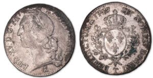 Louis XV - Ecu au bandeau 1749 T (Nantes). Louis XV - Ecu au bandeau 1749 T (Nantes).