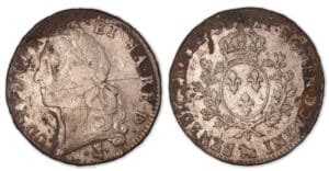 Louis XV - Ecu au bandeau 1756 vache (Pau). Louis XV - Ecu au bandeau 1756 vache (Pau).