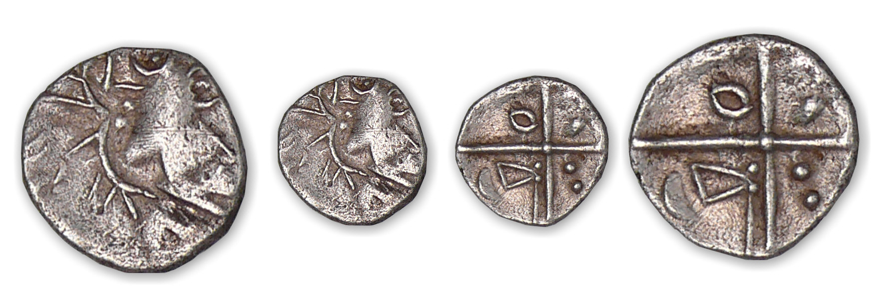 TECTOSAGES - Obole à la tête cubiste romanisée (121-52 av. J.-C.). TECTOSAGES - Obole à la tête cubiste romanisée (121-52 av. J.-C.).