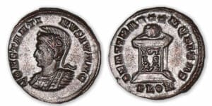 Constantin 1er - Nummus (322/3, Londres) Autel.
