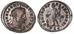 Constantin 1er - Follis (306/7, Lyon) Génie.
