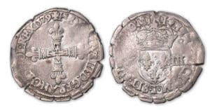 Henri III - Huitième d'écu 1579 T (Nantes). Henri III - Huitième d'écu 1579 T (Nantes).