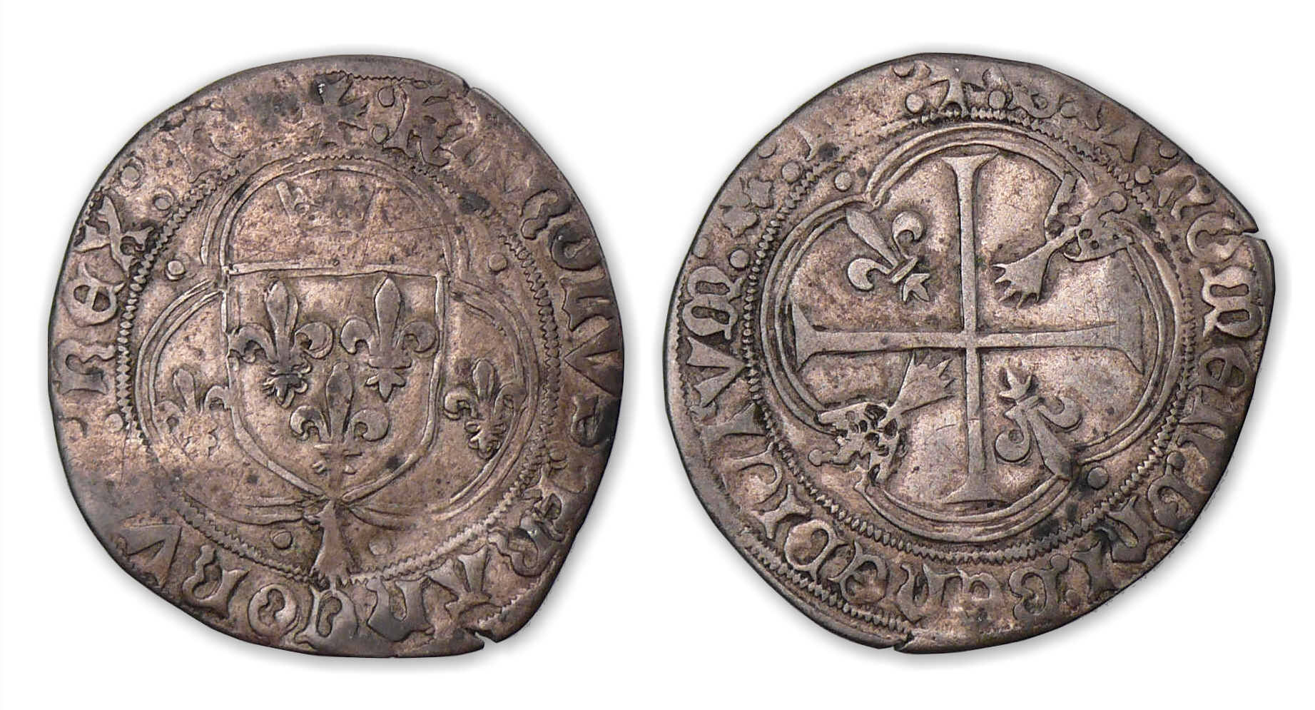 Charles VIII - Blanc à la couronne de Bretagne (Nantes). Charles VIII - Blanc à la couronne de Bretagne (Nantes).