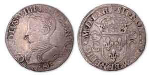 Charles IX - Teston 2e type 1562 H (La Rochelle). Charles IX - Teston 2e type 1562 H (La Rochelle).