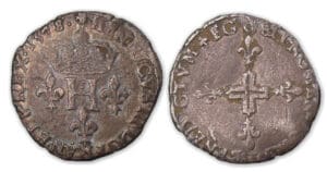 Henri III - Double sol parisis 1578 P (Dijon). Henri III - Double sol parisis 1578 P (Dijon).
