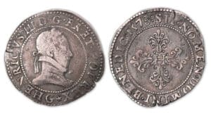 Henri III - Franc au col plat 1578 G (Poitiers). Henri III - Franc au col plat 1578 G (Poitiers).